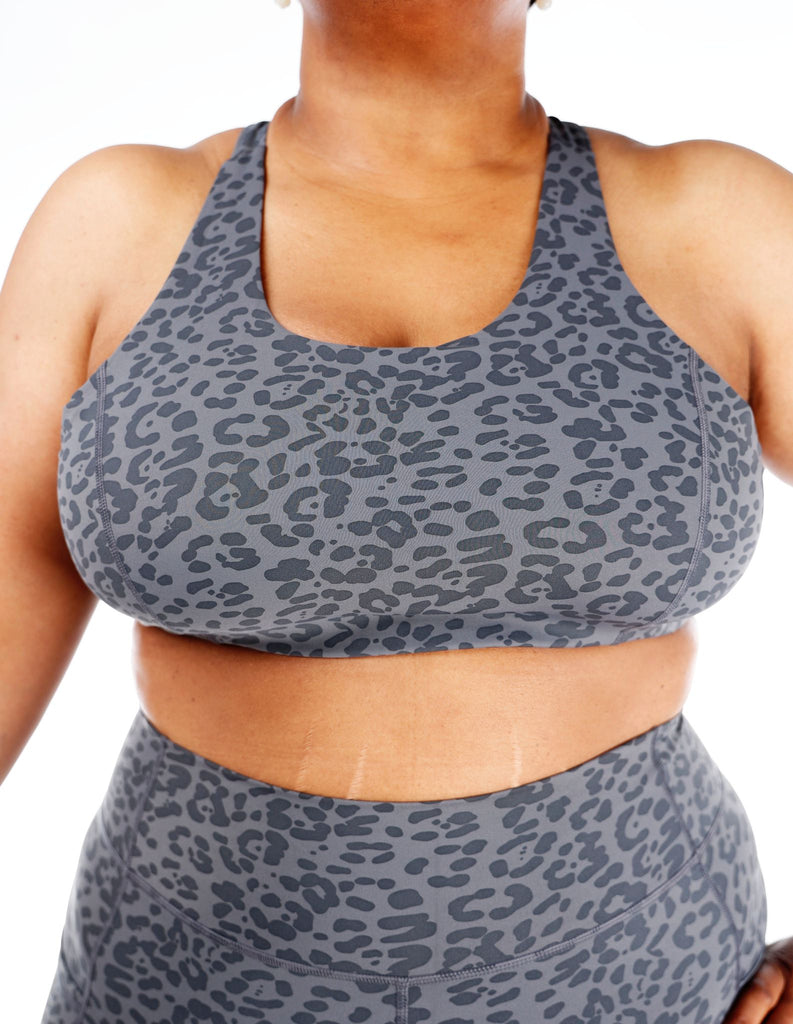 Gray Animal Print Sports Bra Curvitude Boutique